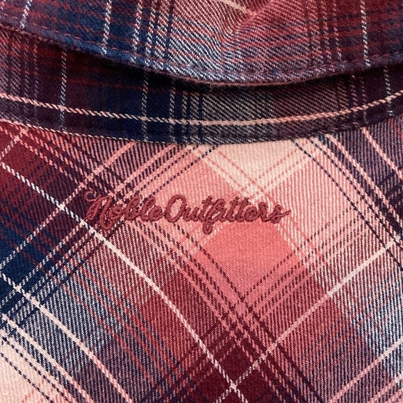 Noble Outfitters 100% cotton flannel pink plaid button downn shirt. - Picture 4 of 6